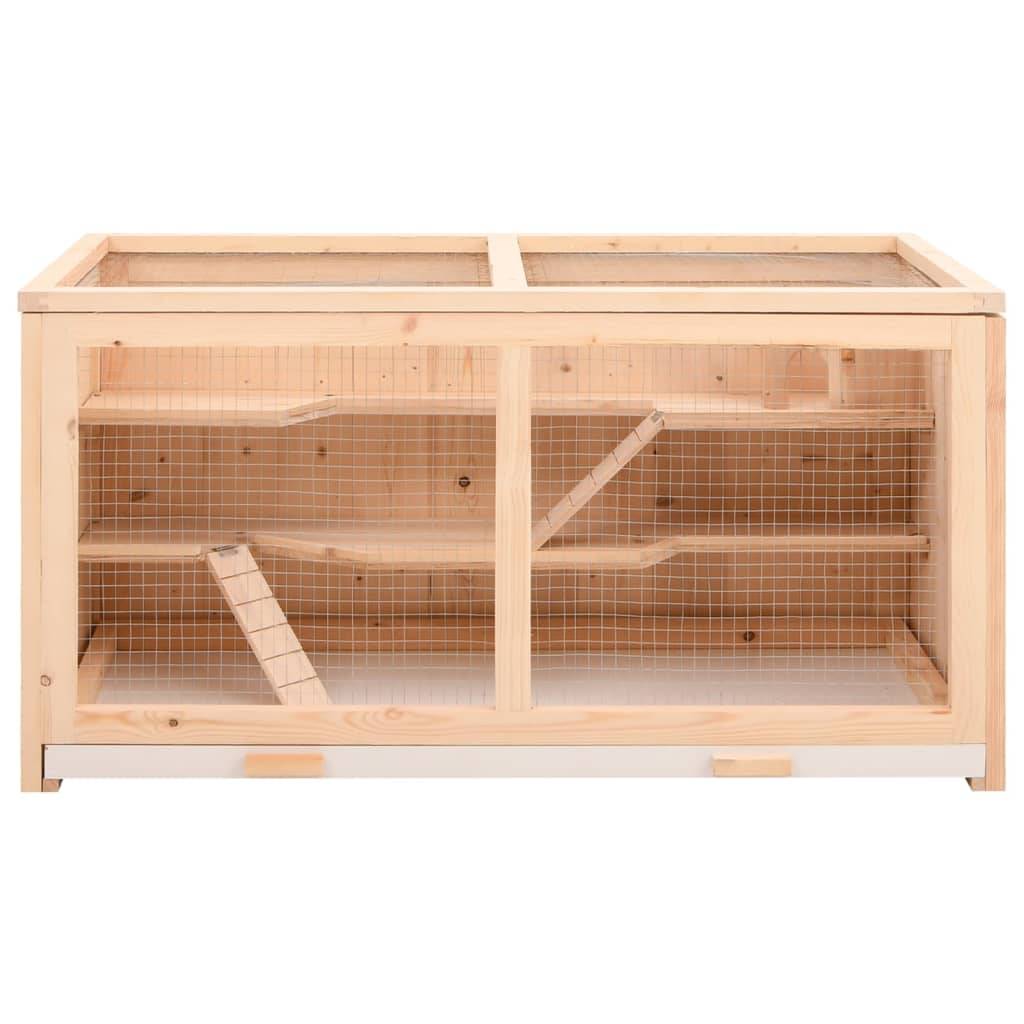 vidaXL Hamsterkäfig 89,5x45x45 cm Massivholz Tanne