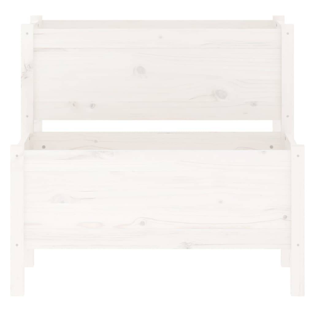 vidaXL Pflanzkübel Weiß 84,5x84x75 cm Massivholz Kiefer