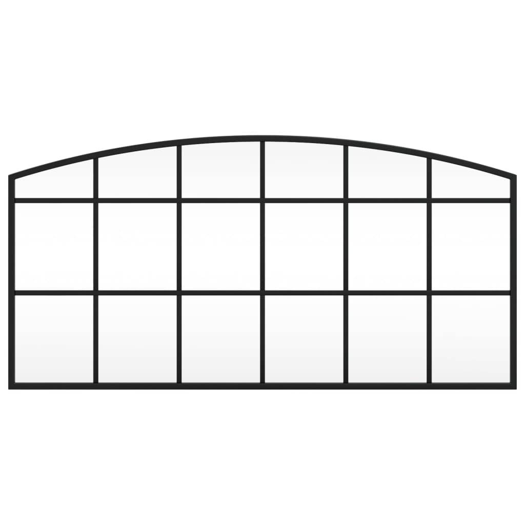vidaXL Wandspiegel Schwarz 80x40 cm Gewölbt Eisen