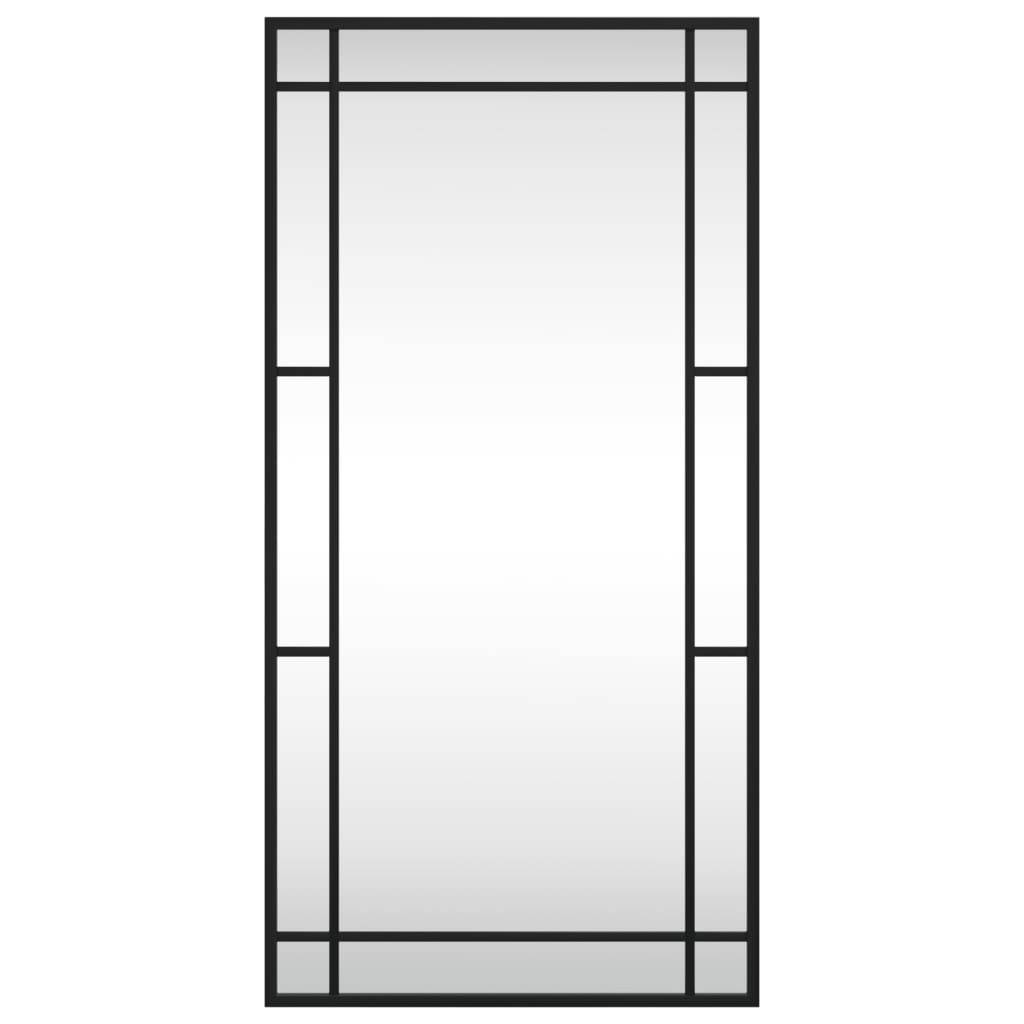 vidaXL Wandspiegel Schwarz 40x80 cm Rechteckig Eisen