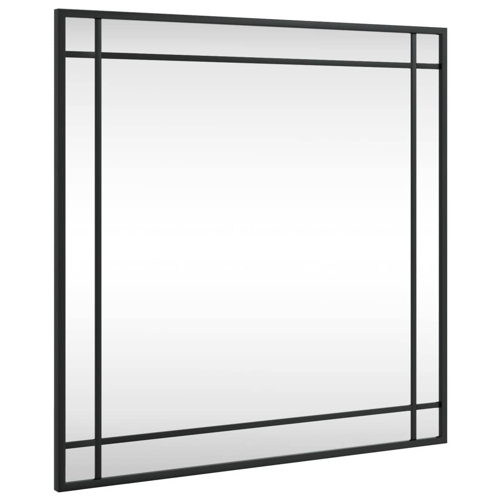 vidaXL Wandspiegel Schwarz 60x60 cm Quadratisch Eisen