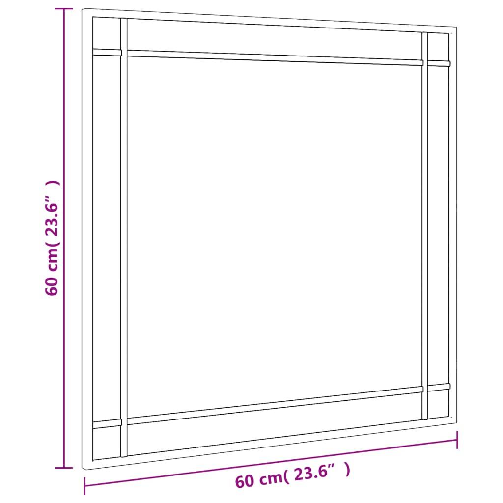 vidaXL Wandspiegel Schwarz 60x60 cm Quadratisch Eisen