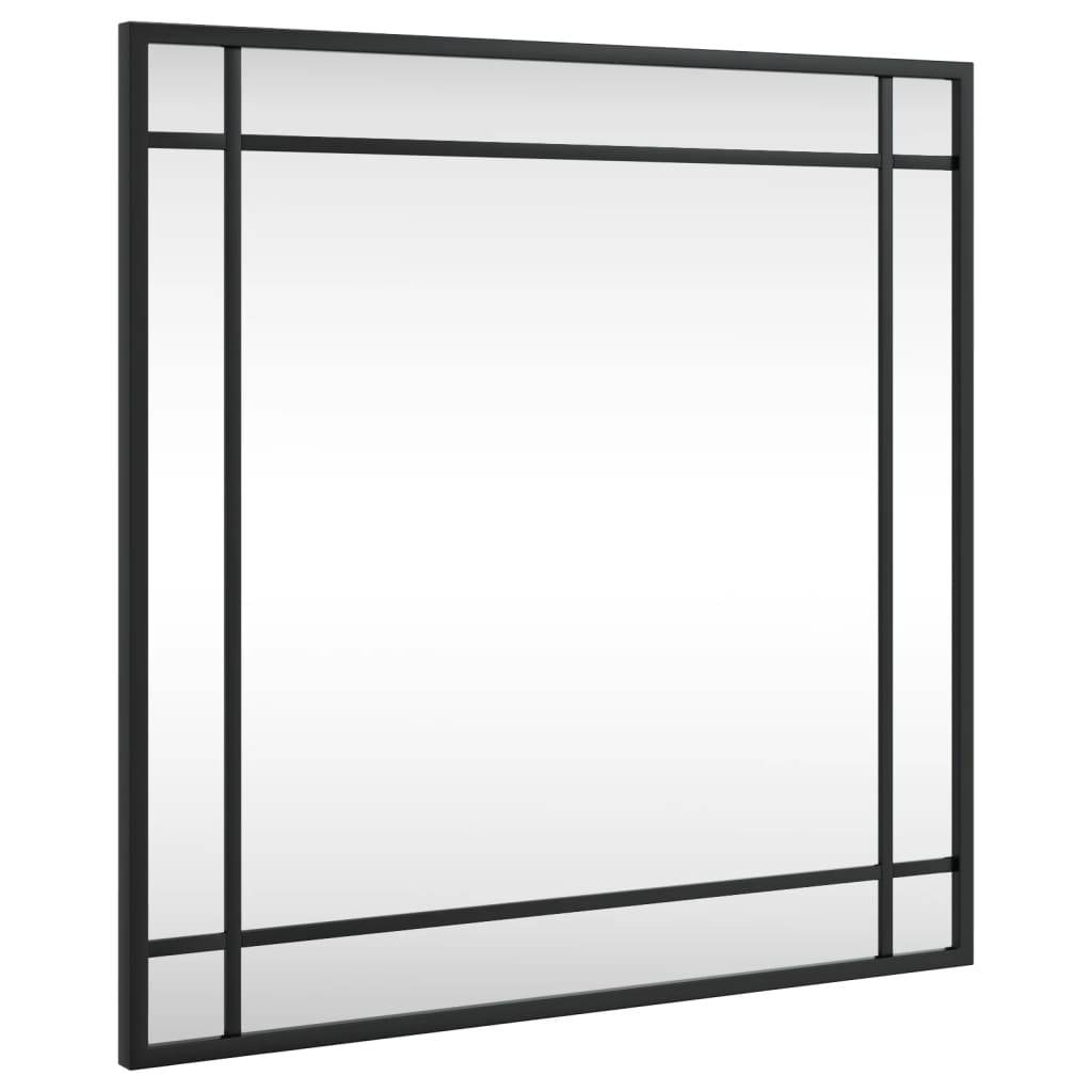 vidaXL Wandspiegel Schwarz 50x50 cm Quadratisch Eisen