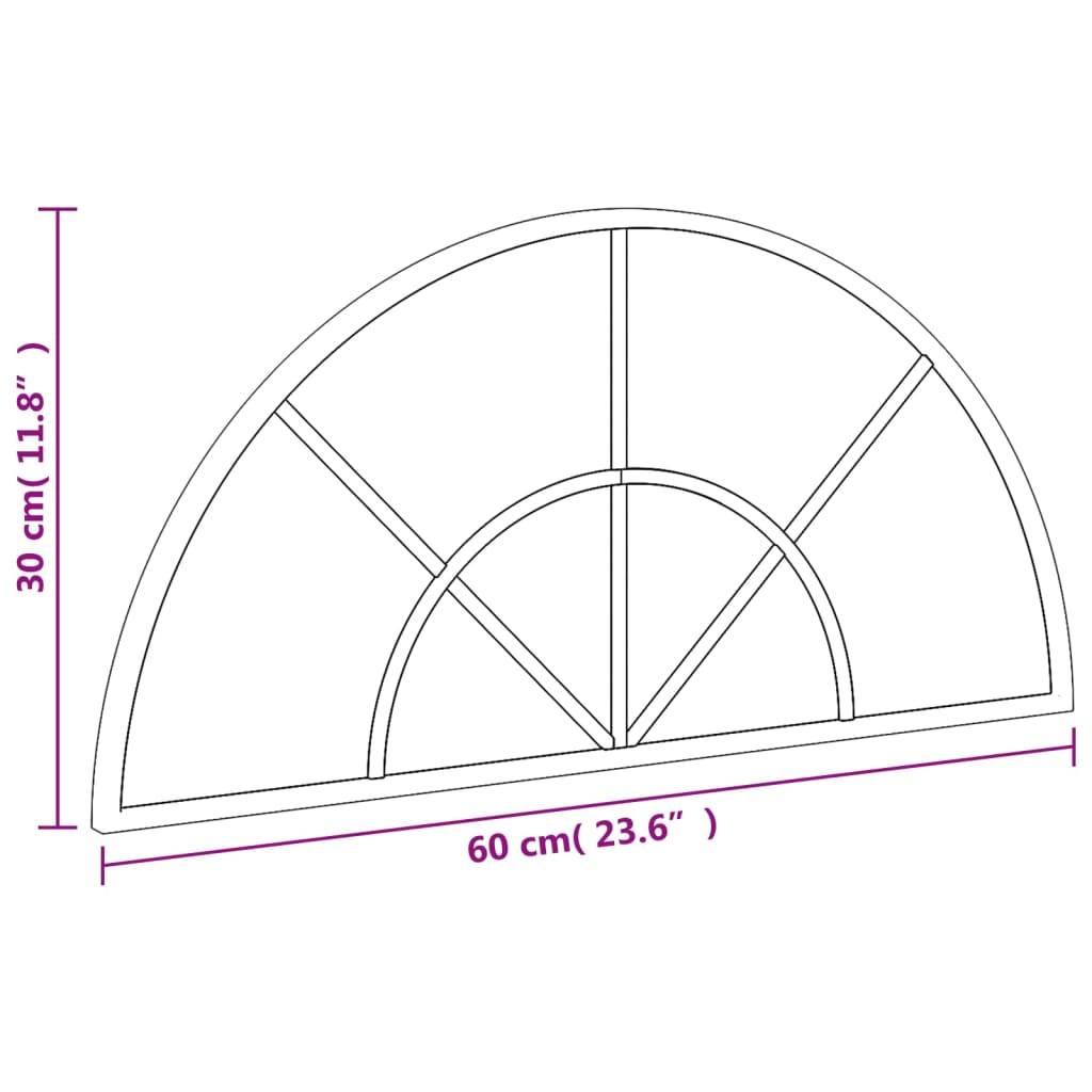 vidaXL Wandspiegel Schwarz 60x30 cm Gewölbt Eisen