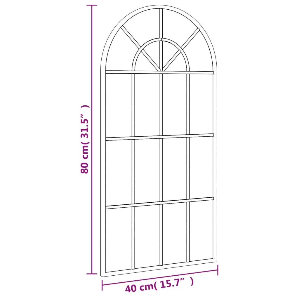 vidaXL Wandspiegel Schwarz 40x80 cm Gewölbt Eisen