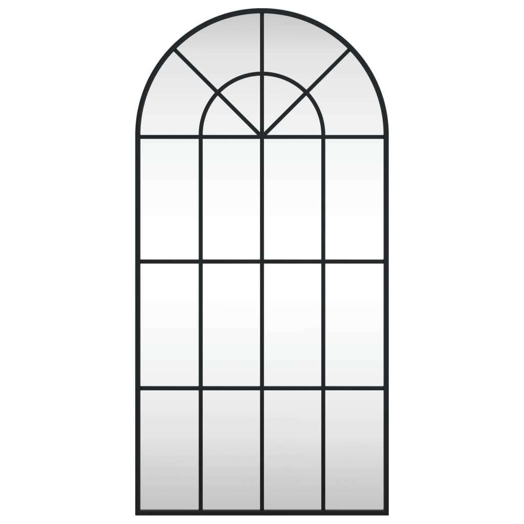 vidaXL Wandspiegel Schwarz 50x100 cm Gewölbt Eisen