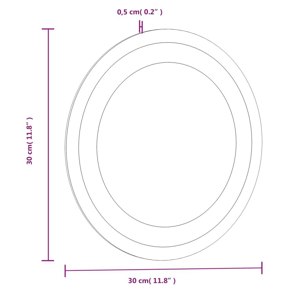 vidaXL LED-Badspiegel 30 cm Rund