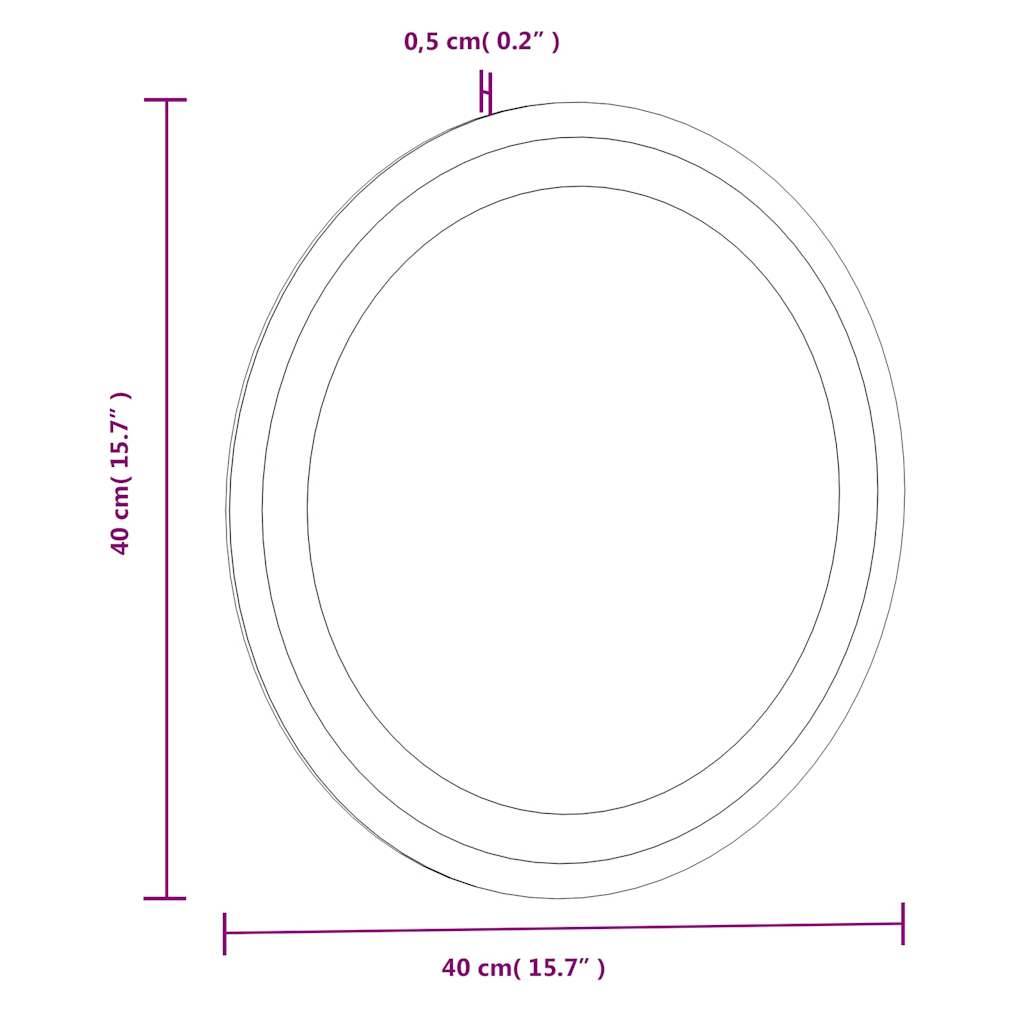 vidaXL LED-Badspiegel 40 cm Rund