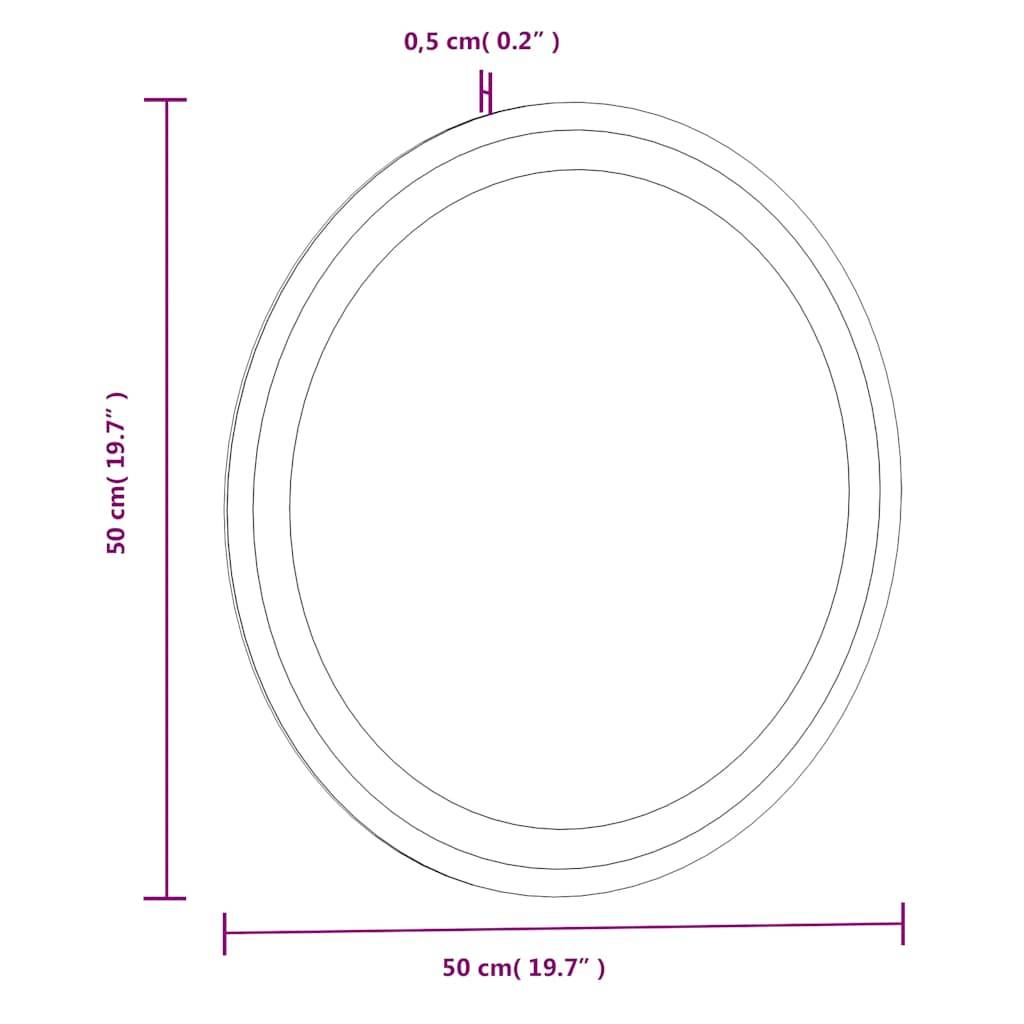 vidaXL LED-Badspiegel 50 cm Rund