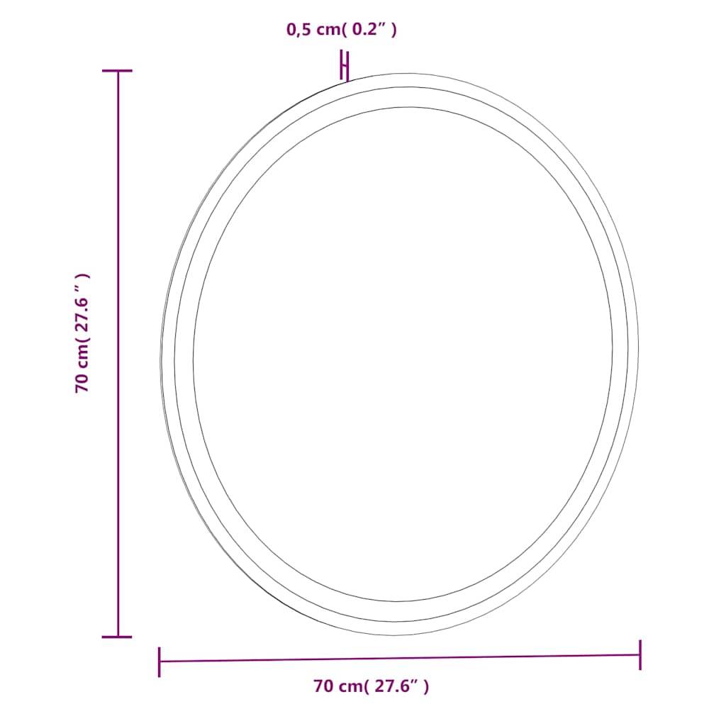 vidaXL LED-Badspiegel 70 cm Rund