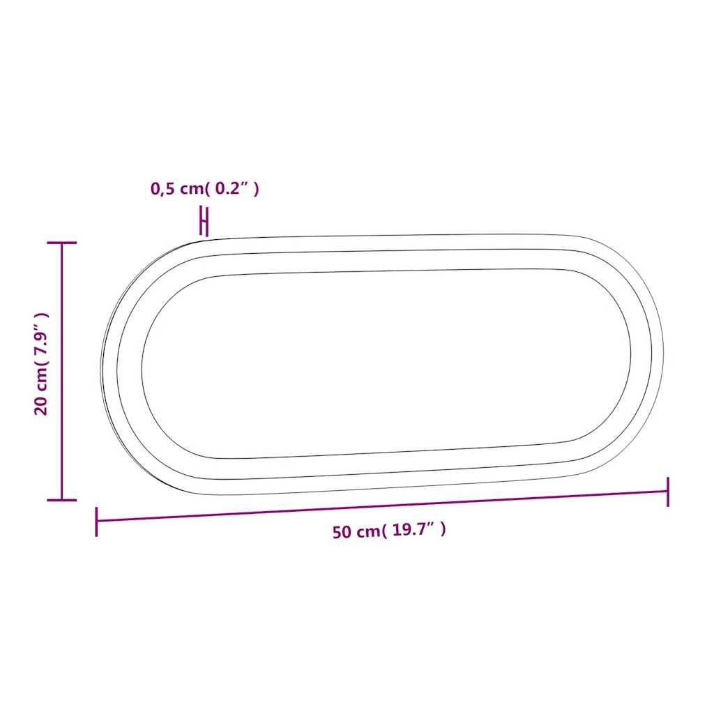 vidaXL LED-Badspiegel 50x20 cm Oval