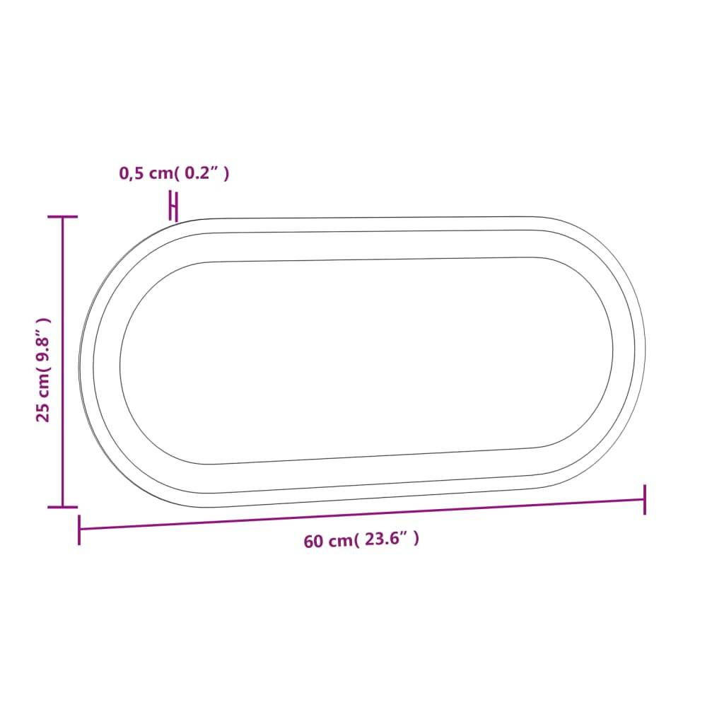 vidaXL LED-Badspiegel 60x25 cm Oval