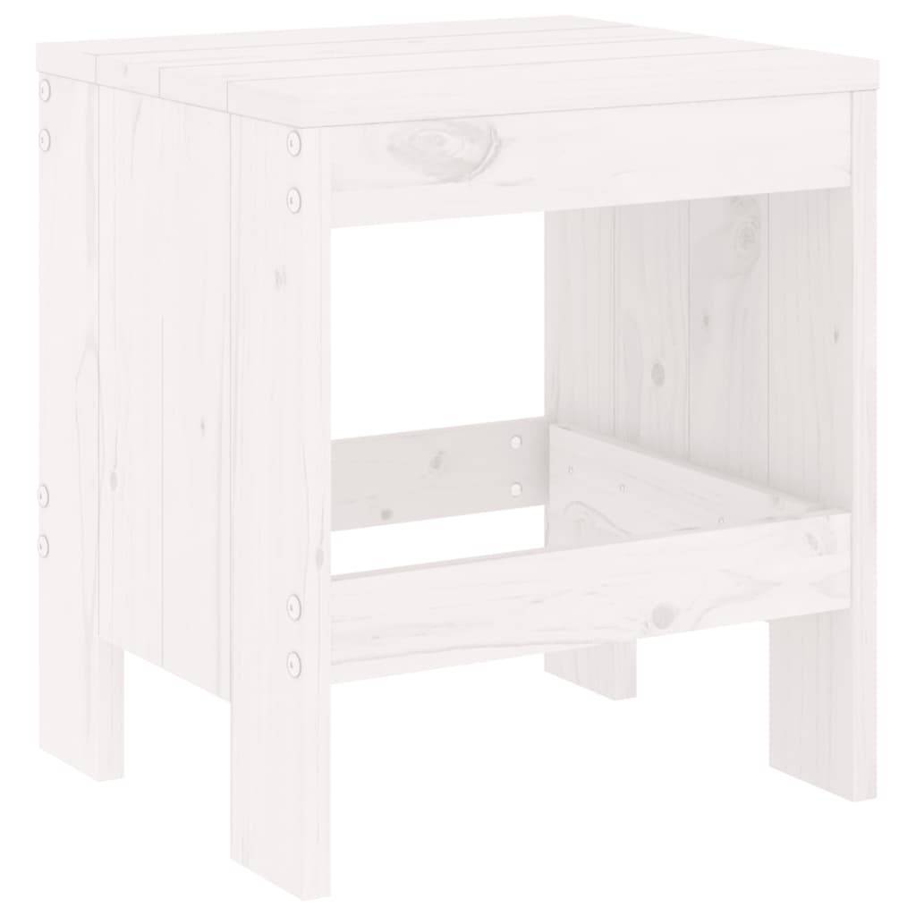 vidaXL Gartenhocker 2 Stk. Weiß 40x36x45 cm Massivholz Kiefer
