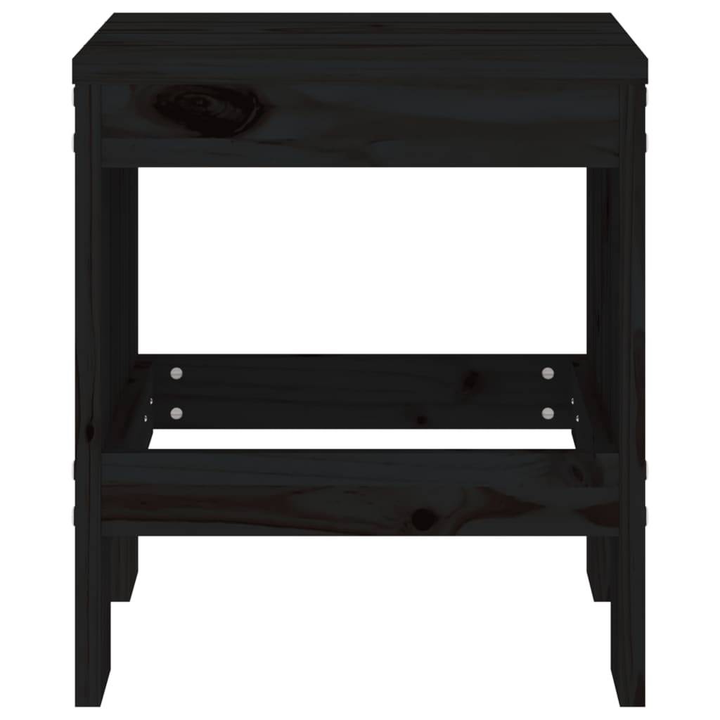 vidaXL Gartenhocker 2 Stk. Schwarz 40x36x45 cm Massivholz Kiefer