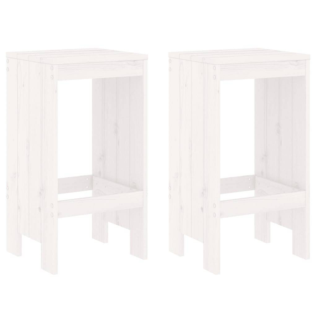 vidaXL Barhocker 2 Stk. Weiß 40x36x75 cm Massivholz Kiefer