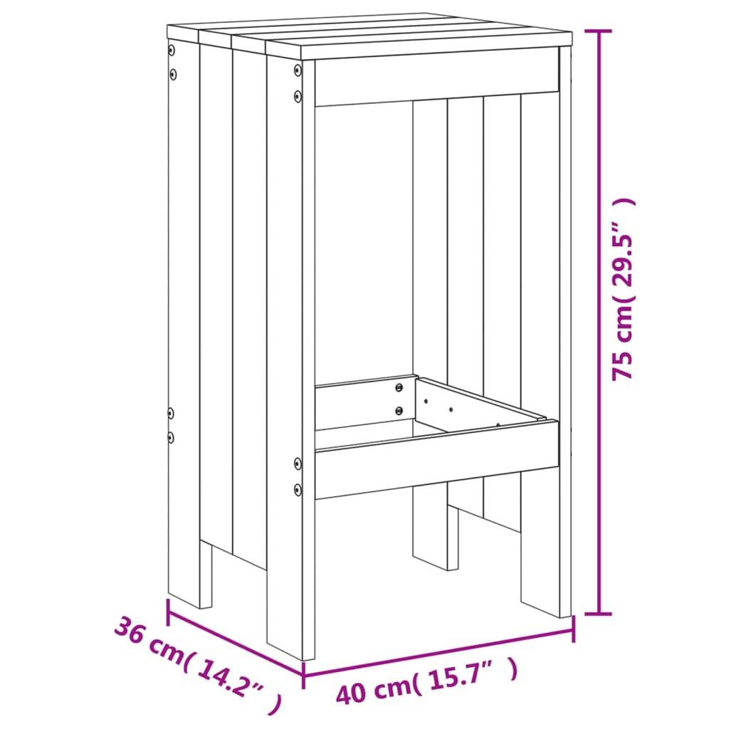 vidaXL Barhocker 2 Stk. Schwarz 40x36x75 cm Massivholz Kiefer