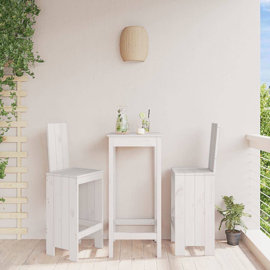 vidaXL Barhocker 2 Stk. Weiß 40x42x120 cm Massivholz Kiefer