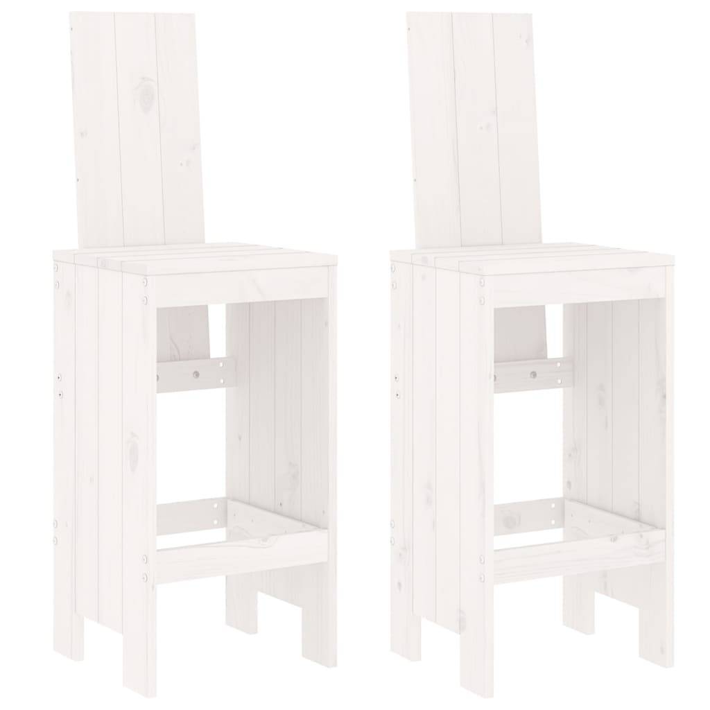 vidaXL Barhocker 2 Stk. Weiß 40x42x120 cm Massivholz Kiefer