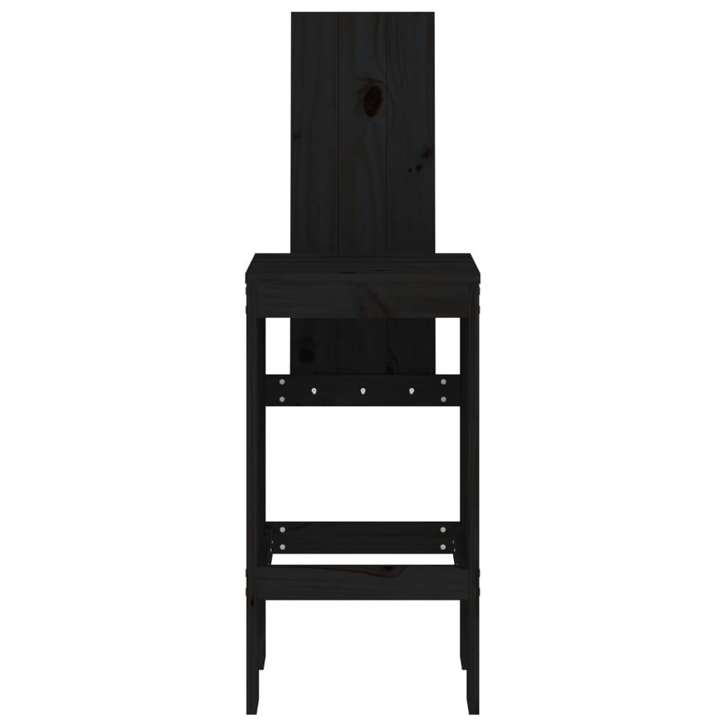 vidaXL Barhocker 2 Stk. Schwarz 40x42x120 cm Massivholz Kiefer