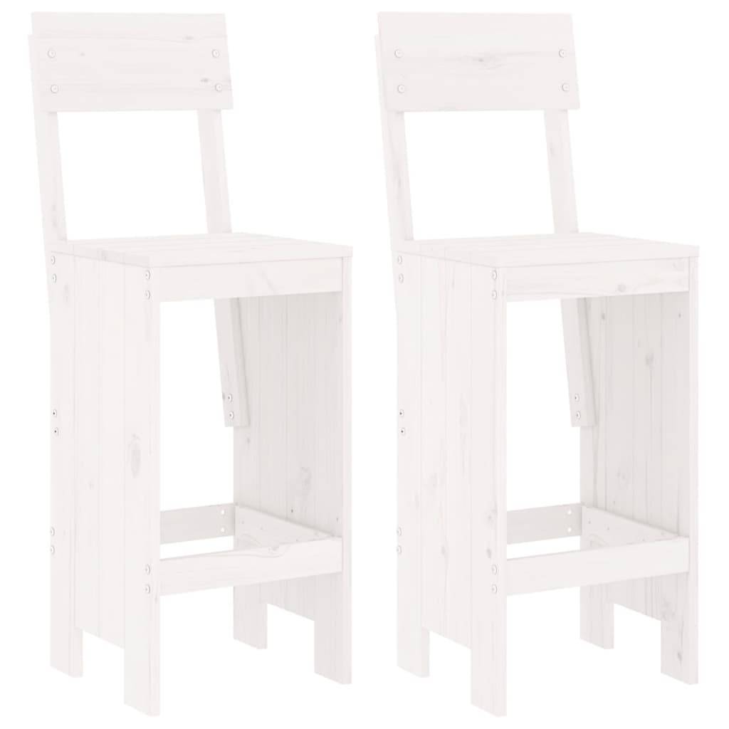 vidaXL Barhocker 2 Stk. Weiß 40x48,5x115,5 cm Massivholz Kiefer