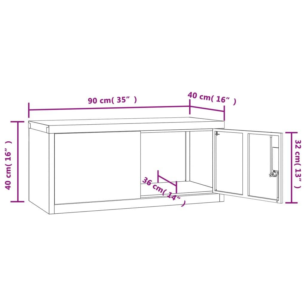 vidaXL Aktenschrank Anthrazit 90x40x130 cm Stahl