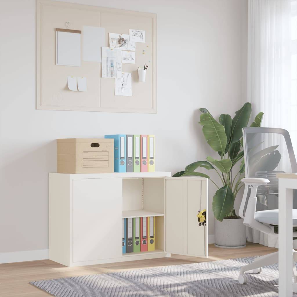 vidaXL Aktenschrank Weiß 90x40x70 cm Stahl