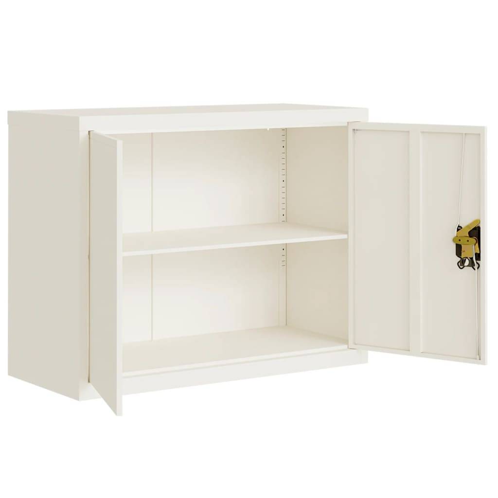vidaXL Aktenschrank Weiß 90x40x70 cm Stahl