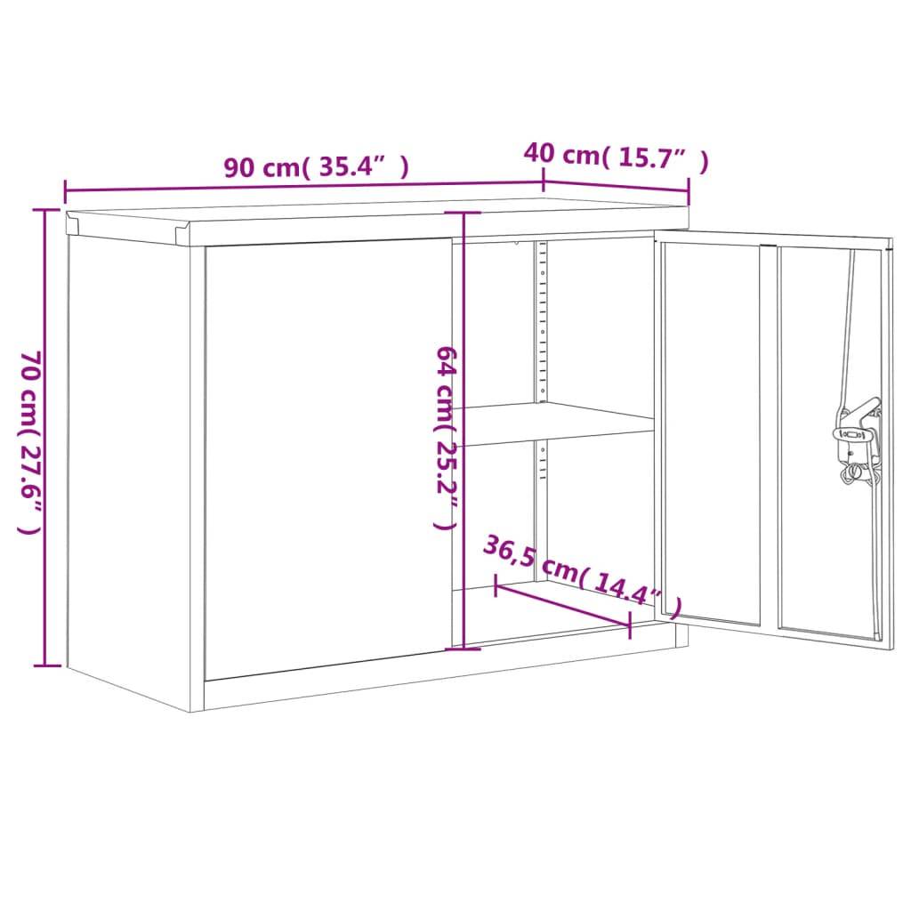 vidaXL Aktenschrank Weiß 90x40x110 cm Stahl