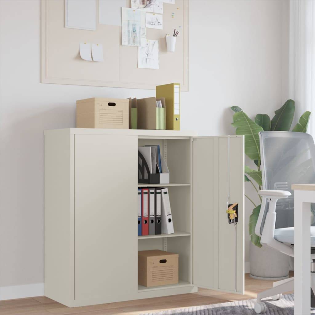vidaXL Aktenschrank Weiß 90x40x105 cm Stahl