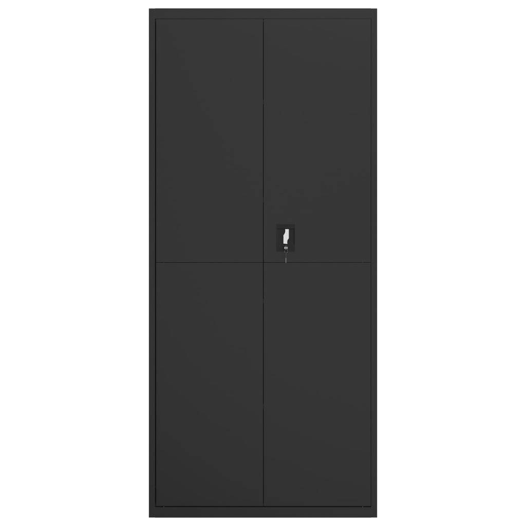 vidaXL Aktenschrank Schwarz 90x40x200 cm Stahl