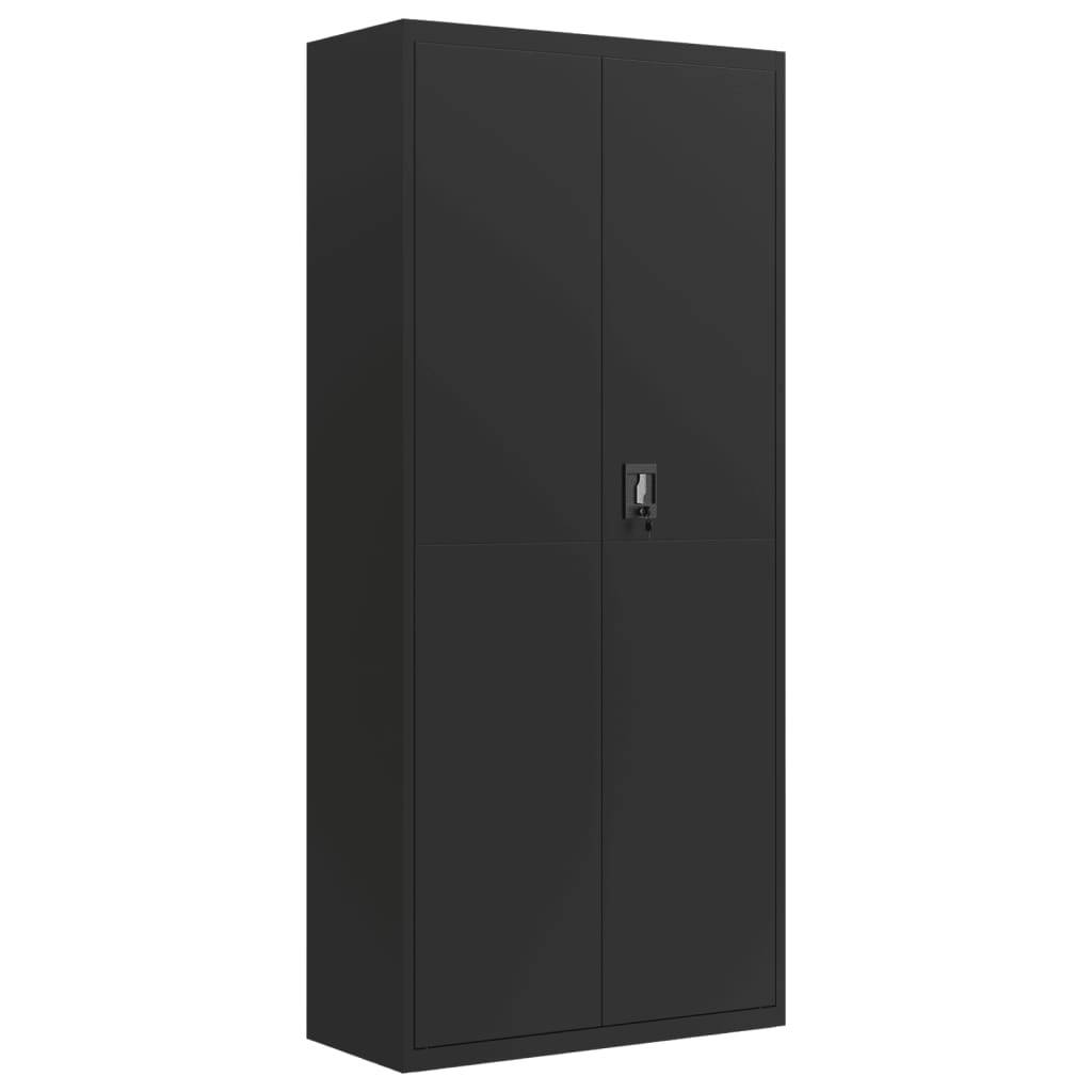 vidaXL Aktenschrank Schwarz 90x40x200 cm Stahl