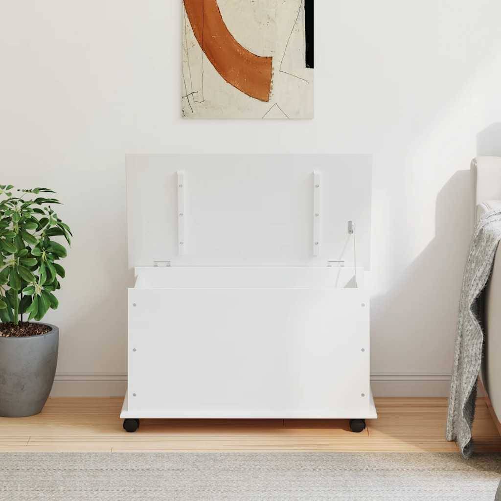 vidaXL Truhe mit Rollen ALTA Weiß 73x39,5x43 cm Massivholz Kiefer