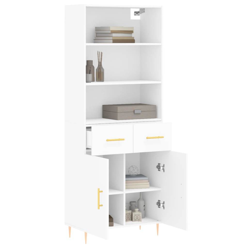 vidaXL Highboard Weiß 69,5x34x180 cm Holzwerkstoff