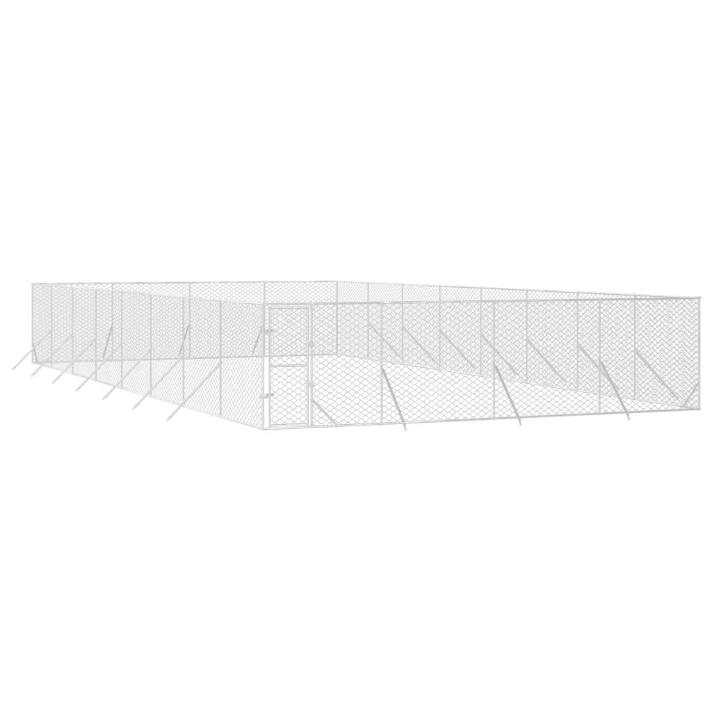 vidaXL Outdoor-Hundezwinger Silbern 8x16x2 m Verzinkter Stahl