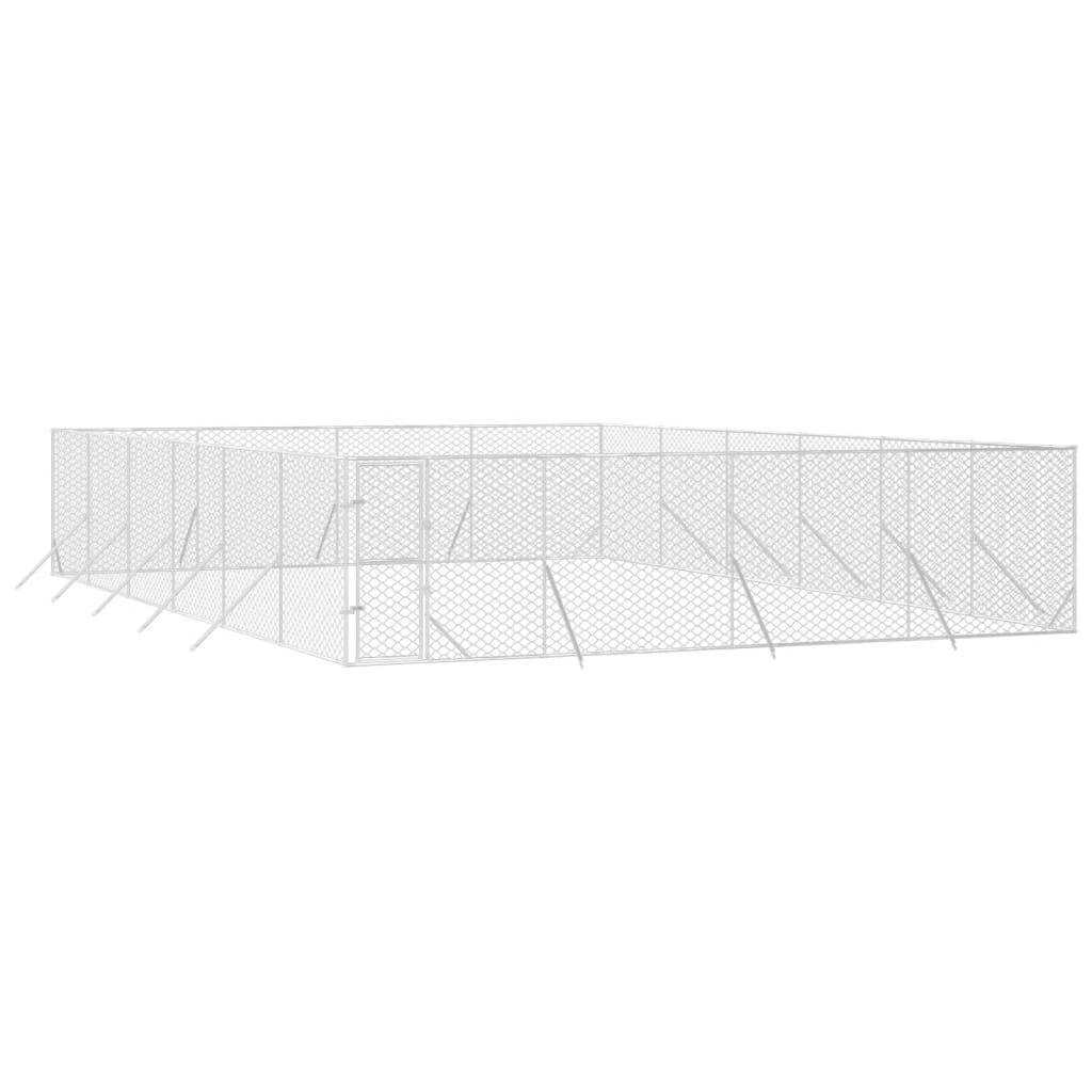 vidaXL Outdoor-Hundezwinger Silbern 8x12x2 m Verzinkter Stahl