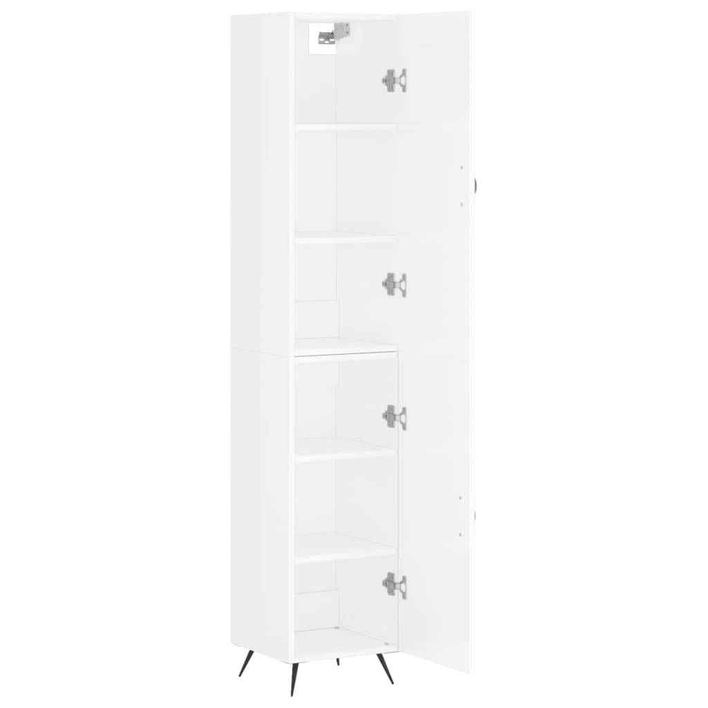 vidaXL Highboard Hochglanz-Weiß 34,5x34x180 cm Holzwerkstoff