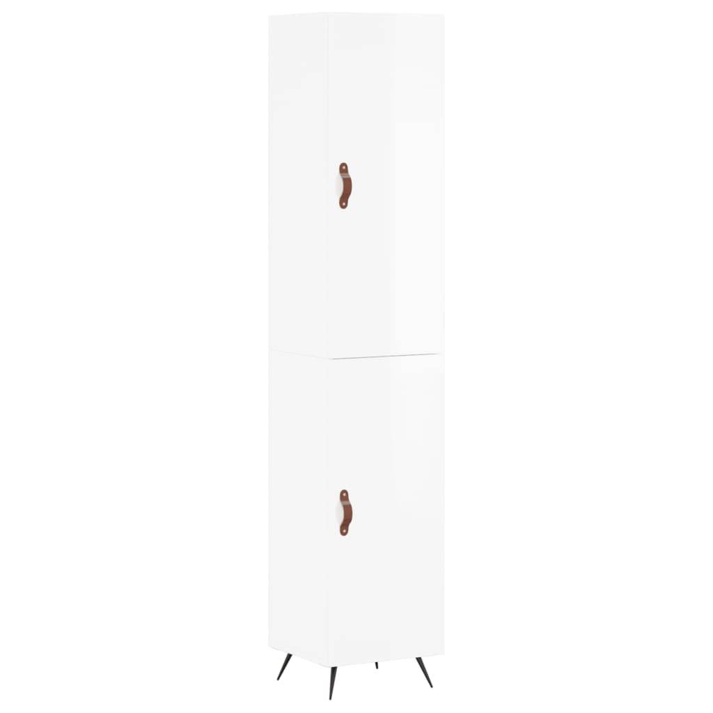 vidaXL Highboard Hochglanz-Weiß 34,5x34x180 cm Holzwerkstoff