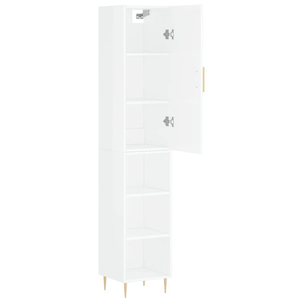 vidaXL Highboard Hochglanz-Weiß 34,5x34x180 cm Holzwerkstoff