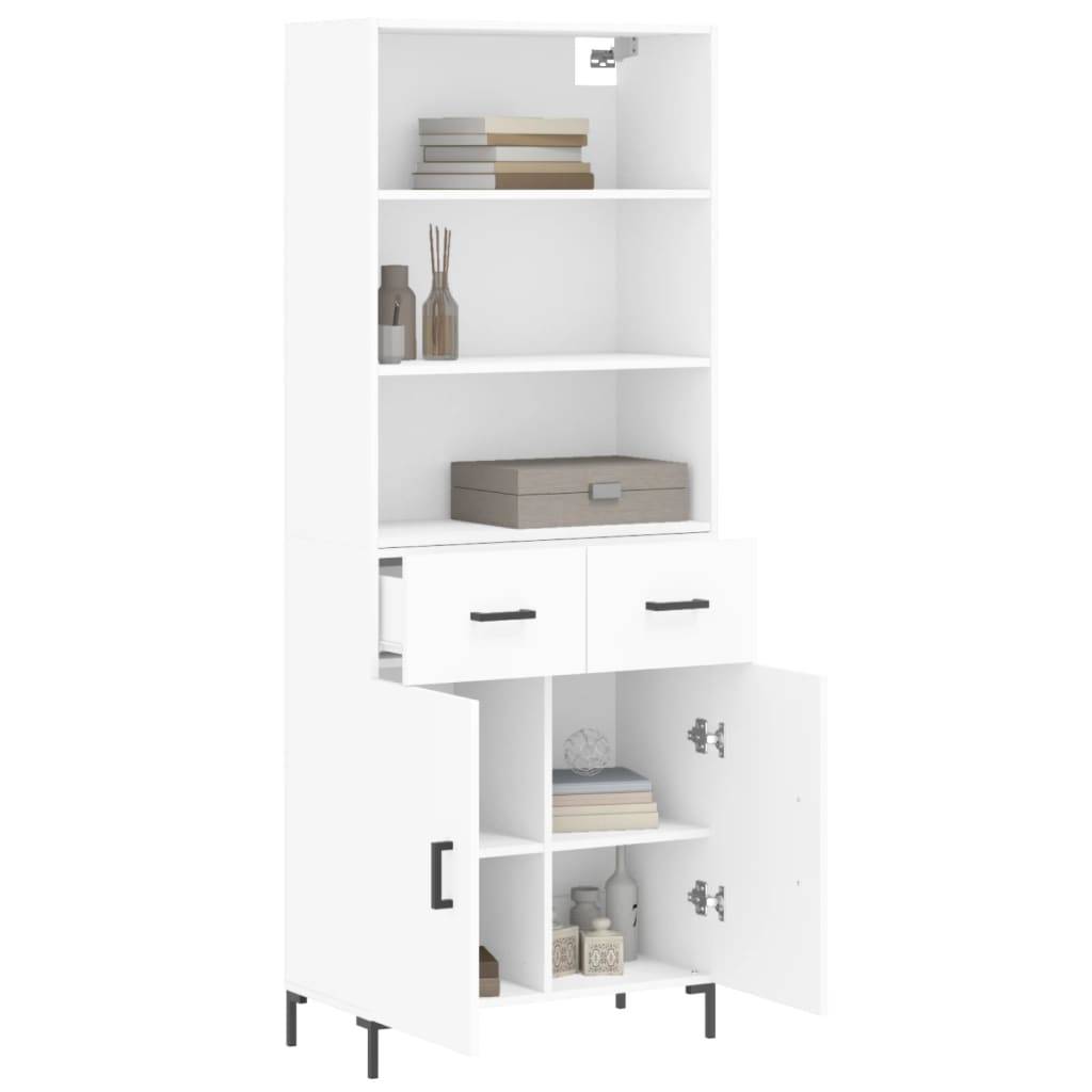 vidaXL Highboard Weiß 69,5x34x180 cm Holzwerkstoff