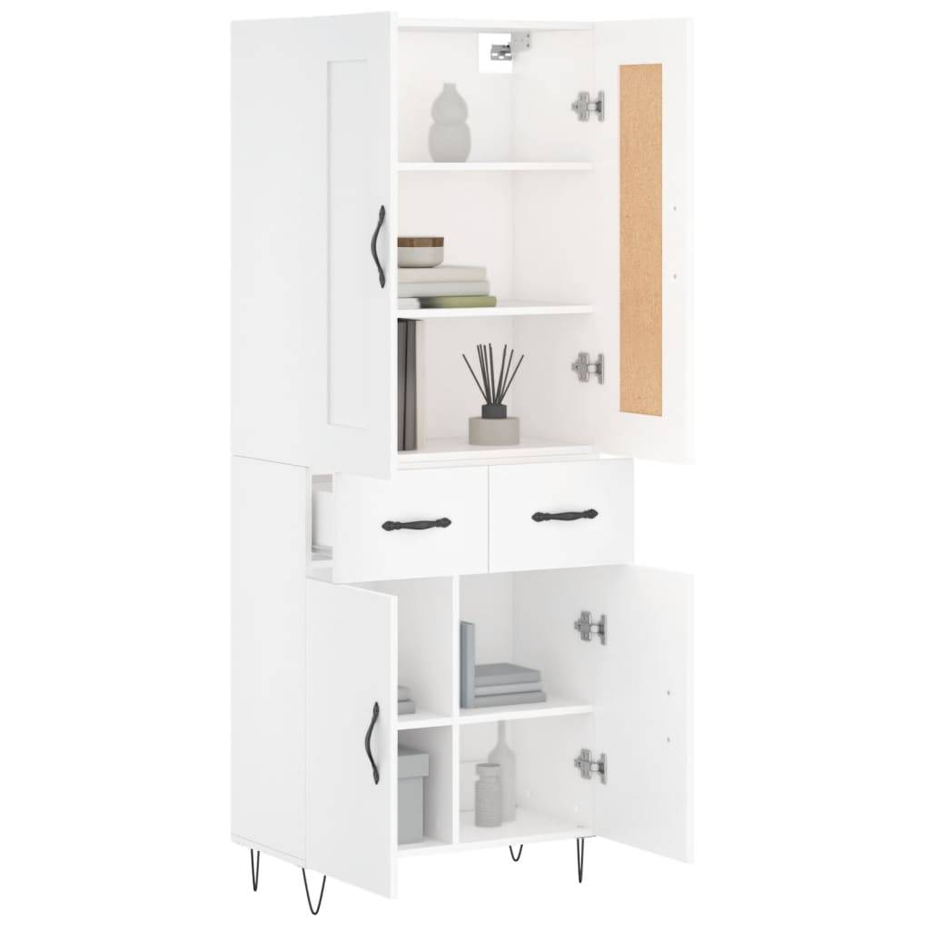 vidaXL Highboard Weiß 69,5x34x180 cm Holzwerkstoff