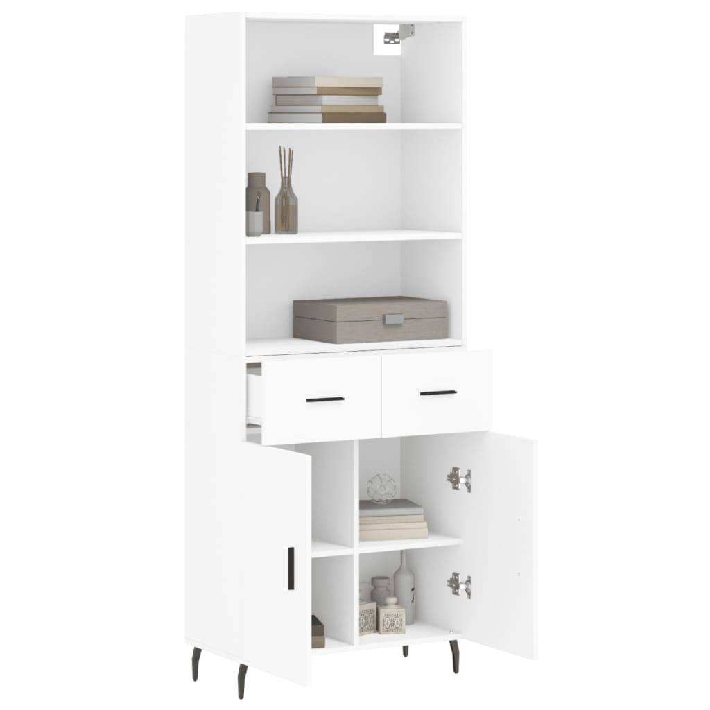 vidaXL Highboard Weiß 69,5x34x180 cm Holzwerkstoff
