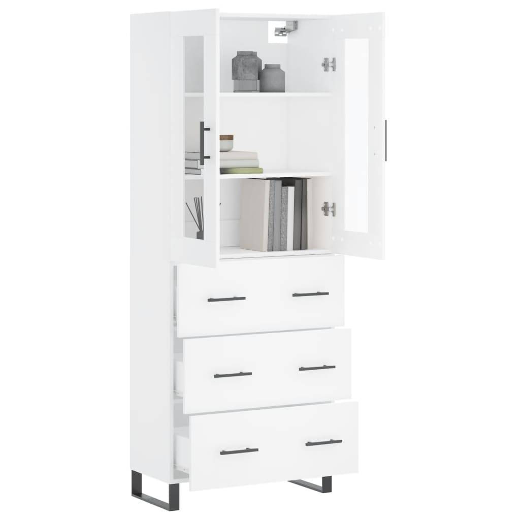 vidaXL Highboard Weiß 69,5x34x180 cm Holzwerkstoff