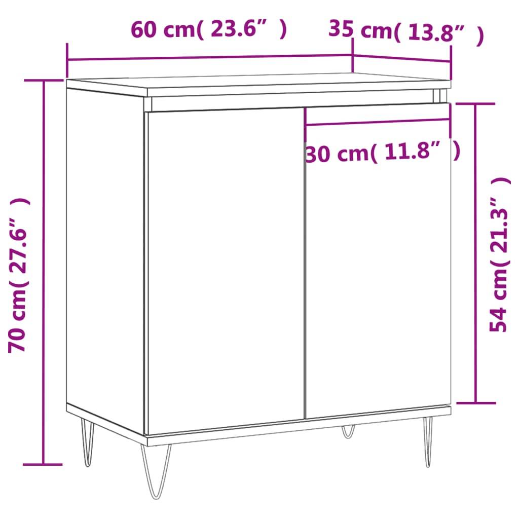 vidaXL Sideboard Sonoma-Eiche 60x35x70 cm Holzwerkstoff