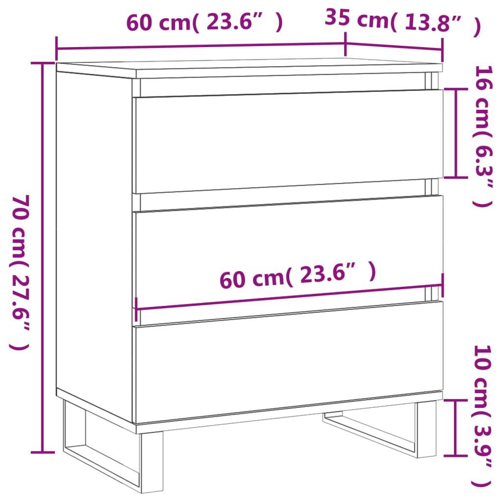 vidaXL Sideboard Sonoma-Eiche 60x35x70 cm Holzwerkstoff