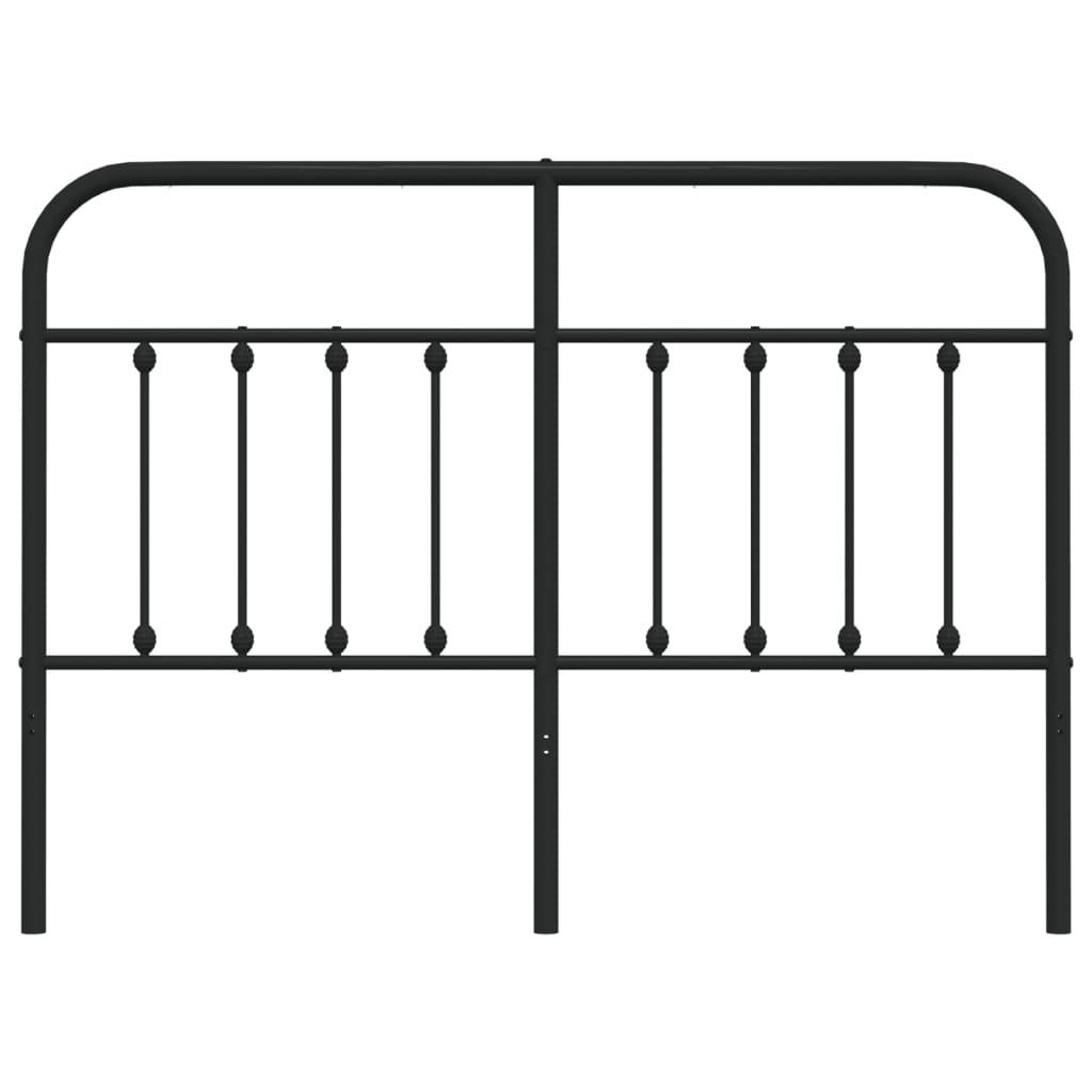 vidaXL Kopfteil Metall Schwarz 135 cm