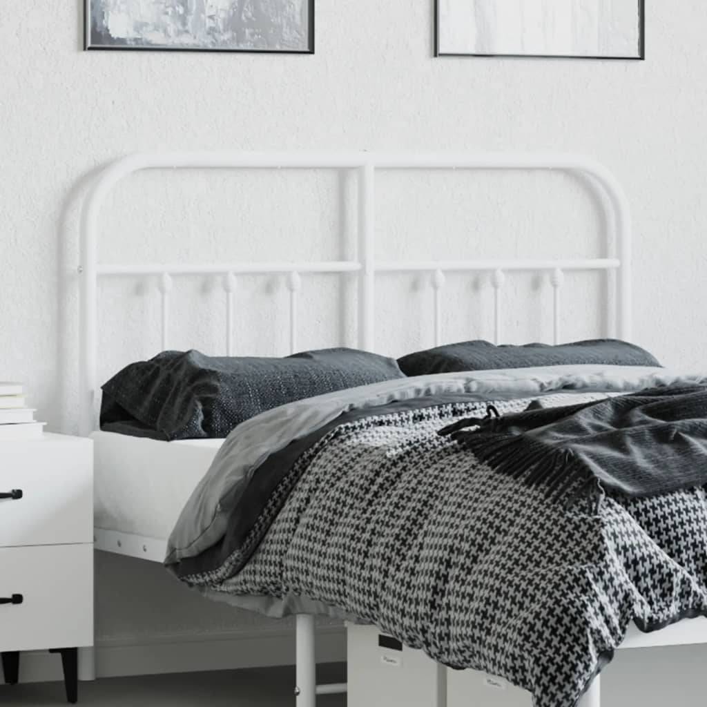 vidaXL Kopfteil Metall Weiß 120 cm