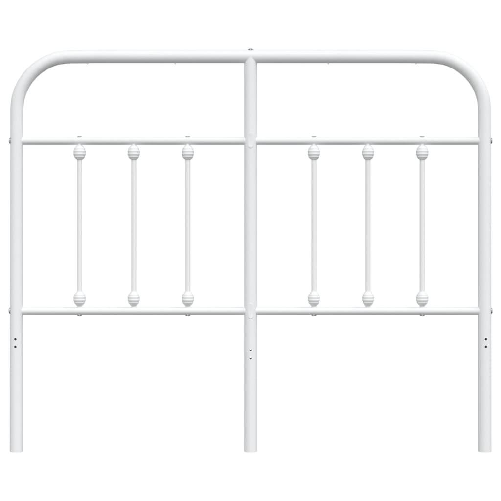 vidaXL Kopfteil Metall Weiß 120 cm