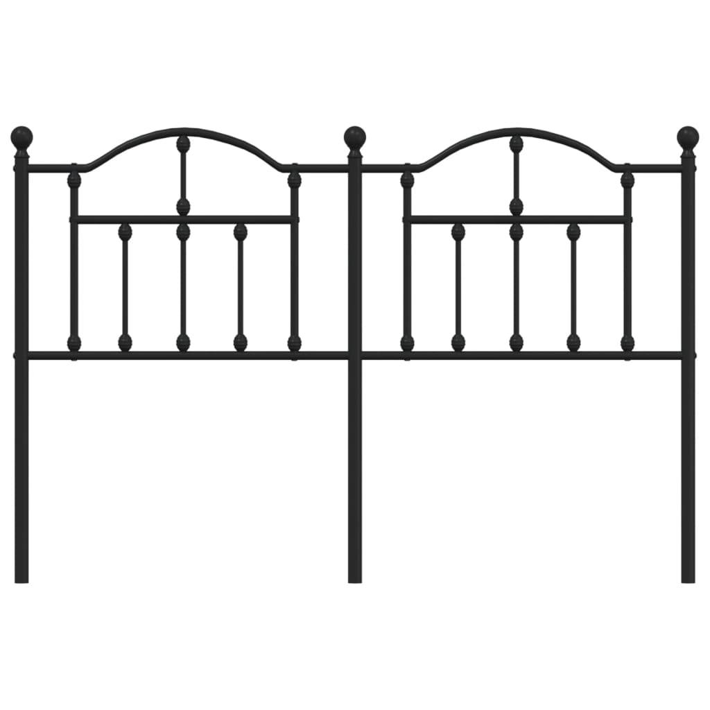 vidaXL Kopfteil Metall Schwarz 135 cm