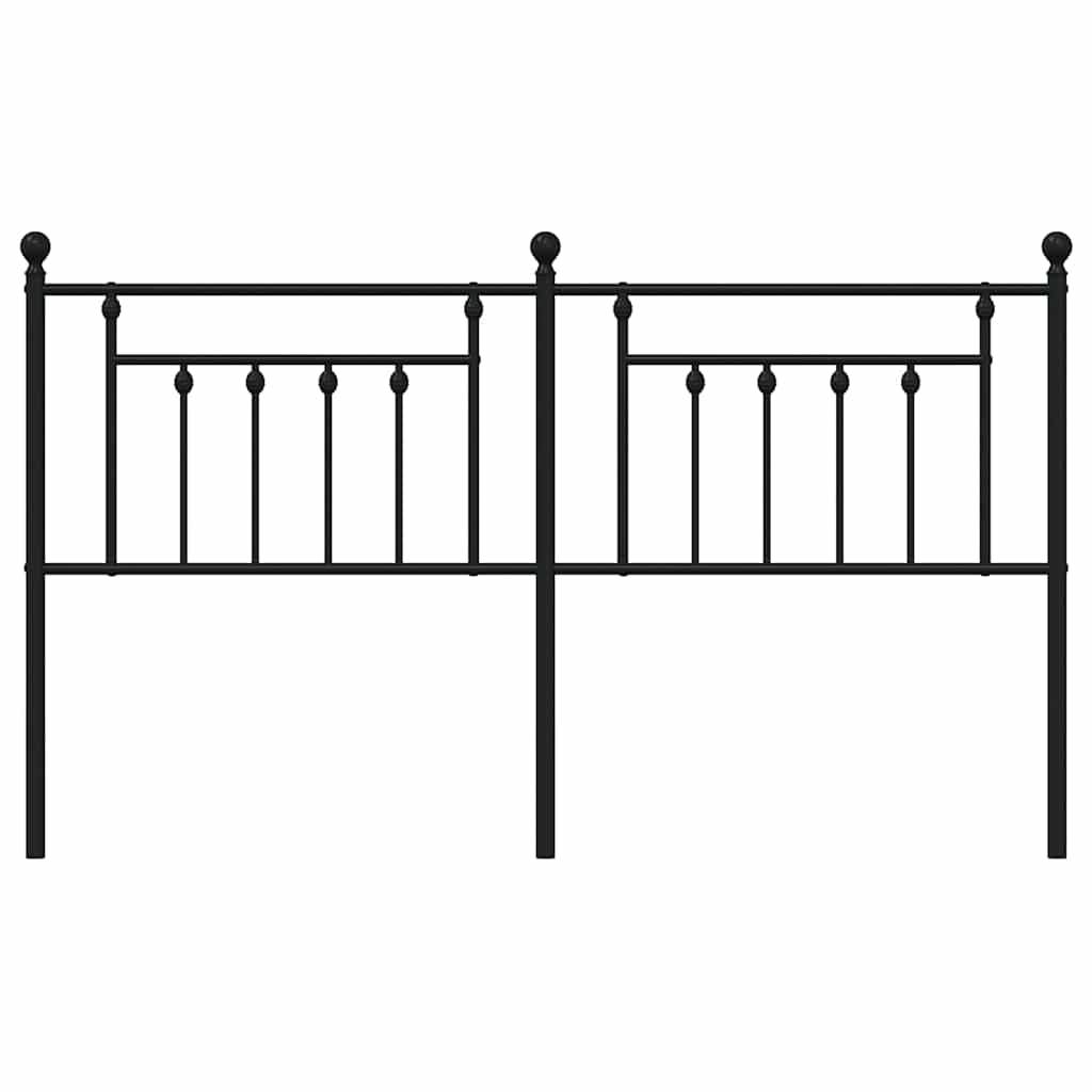 vidaXL Kopfteil Metall Schwarz 180 cm