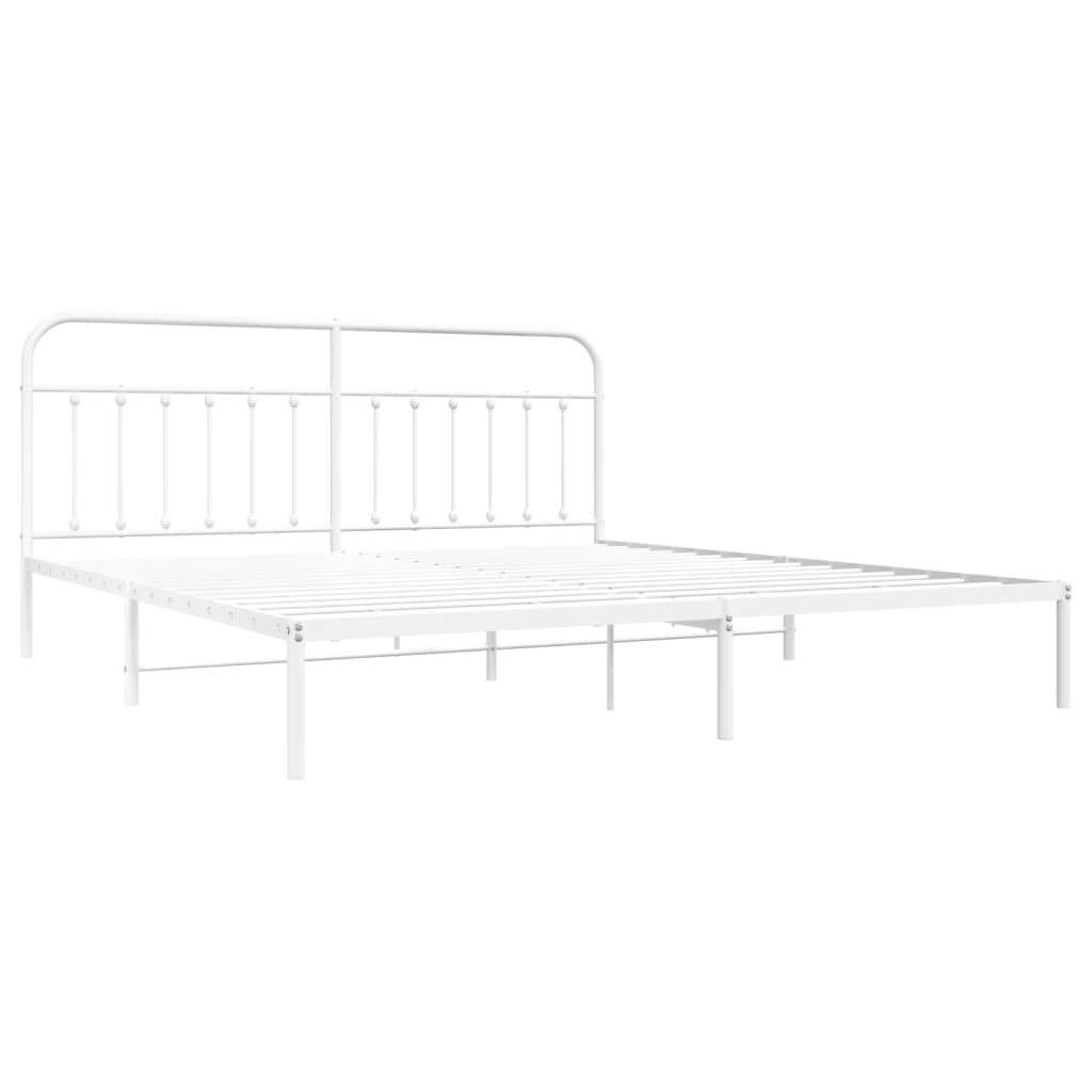 vidaXL Bettgestell mit Kopfteil Metall Weiß 200x200 cm
